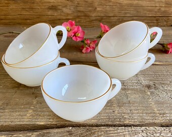 Duo De Tasses Flunch Porcelaine Opaline Blanche + Sous-tasses Arcopal - France