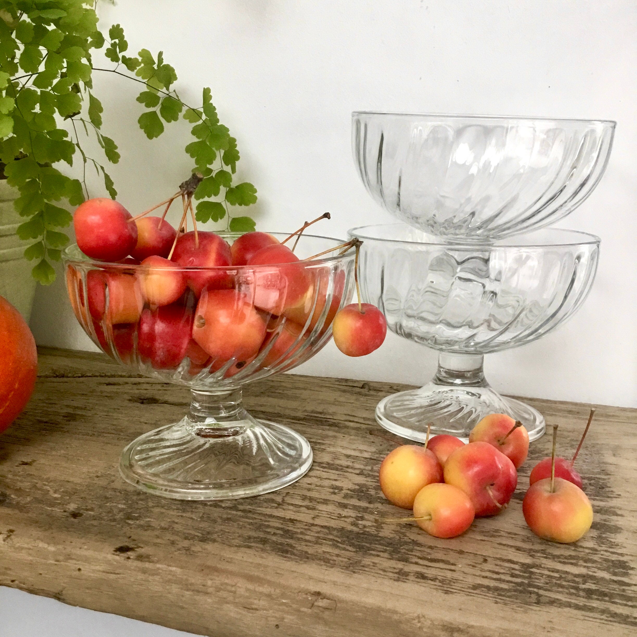 Lot de 4 Coupes à Glace en Verre Vintage