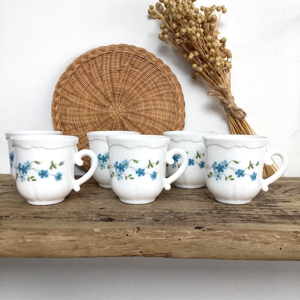 Lot de 6 tasses Arcopal France décor Veronica