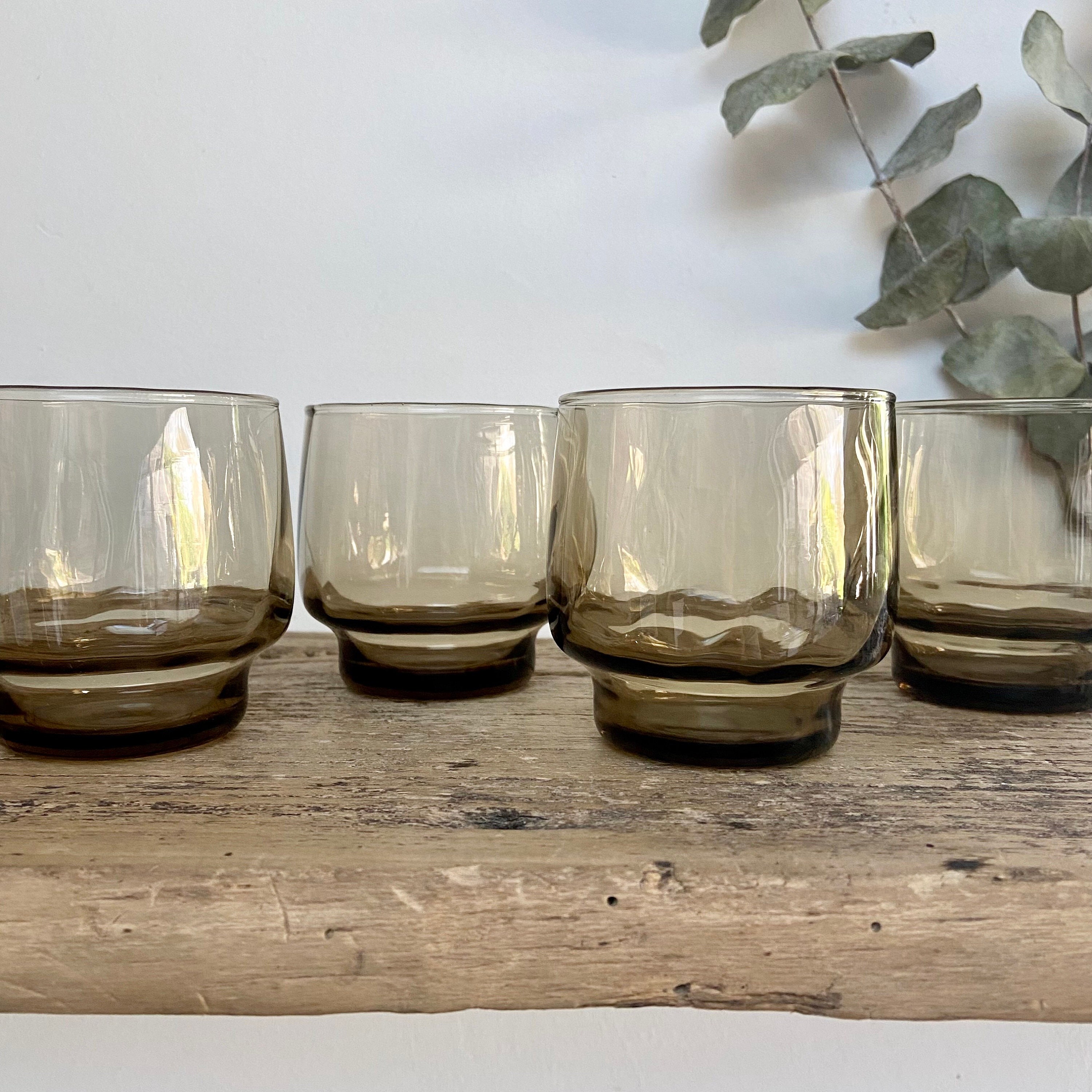 4 Verres Fumés Vintage