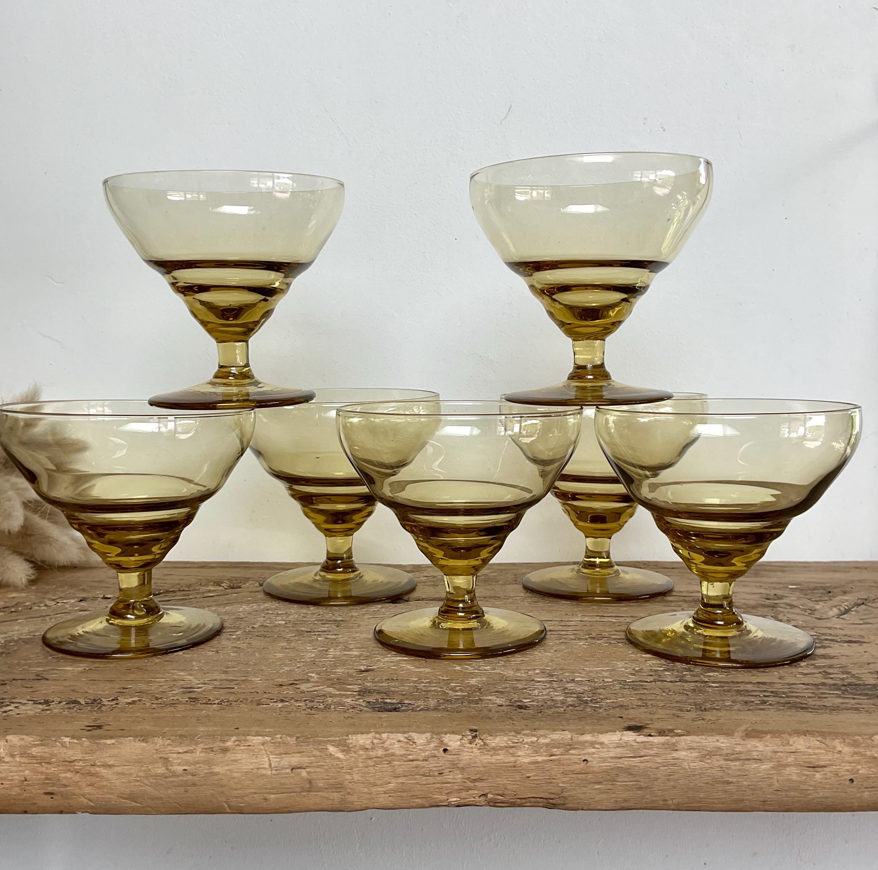 Lot De 5 Flûtes à Champagne En Verre Cristallin – Style Art Déco étoilé, Vintage Et Bohème