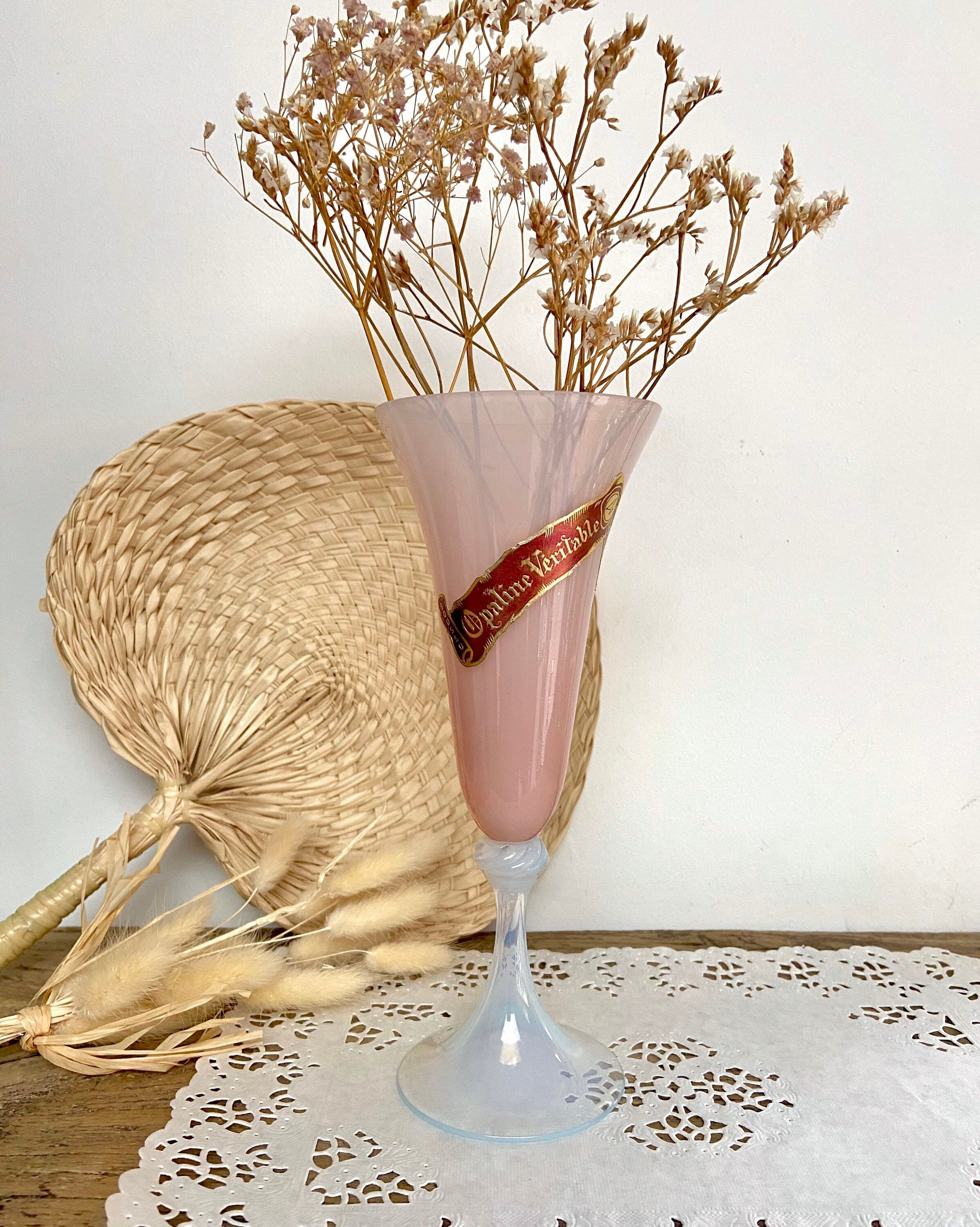 Vase en Opaline Rose Vintage