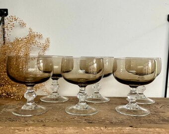 6 vintage LUMINARC champagne glasses