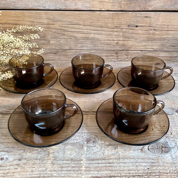 5 tasses  VERECO France vintage