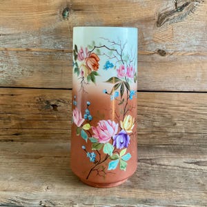 Vintage handbemalte Opalvase