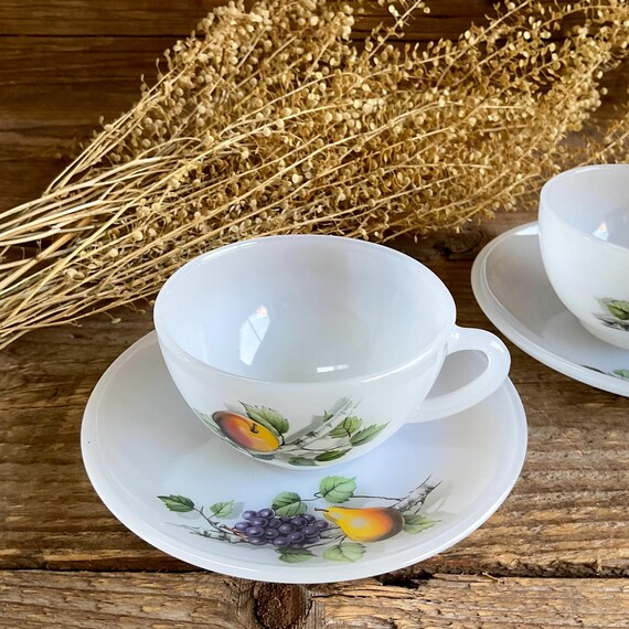 3 TASSES À café Arcopal France motif fruits vintage EUR 12,00 - FR