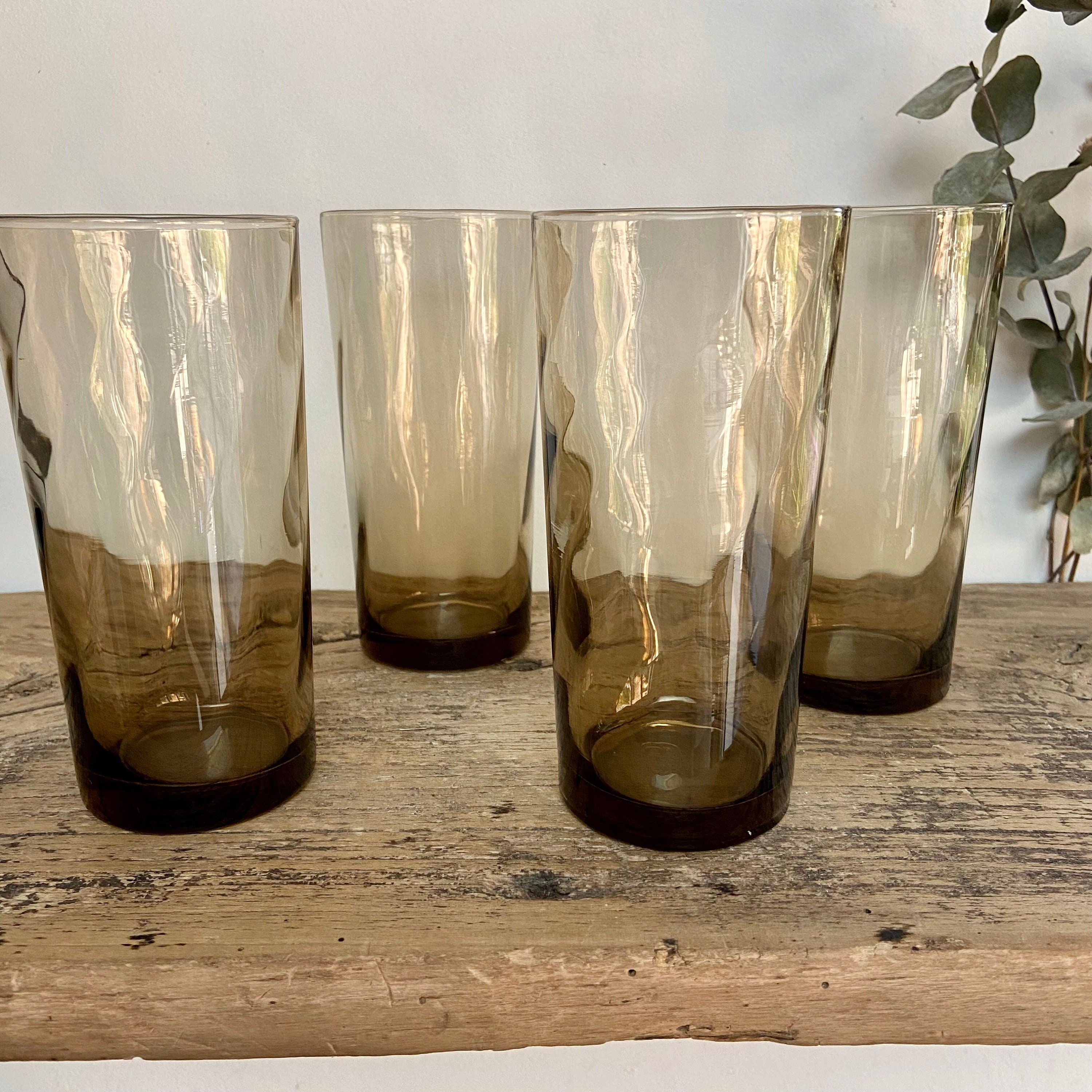 4 Verres Fumés Vintage