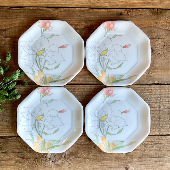 5 Assiette à Dessert Arcopal France - Décor Iris Rose
