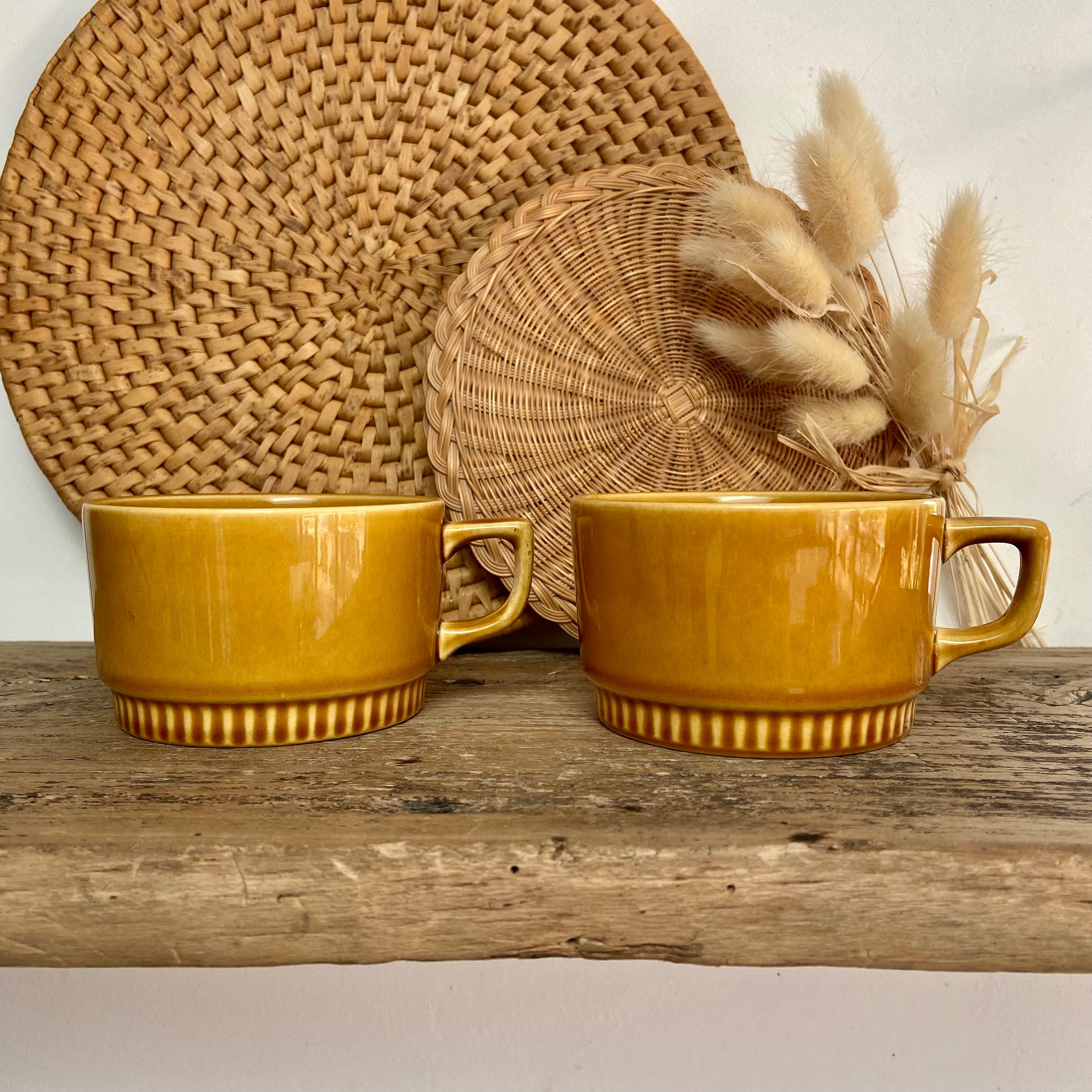 Duo de Grandes Tasses Boch Belgium Vintage