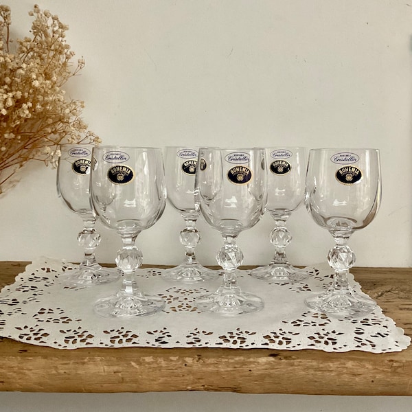 4  petits verres cristallin de Bohème vintage