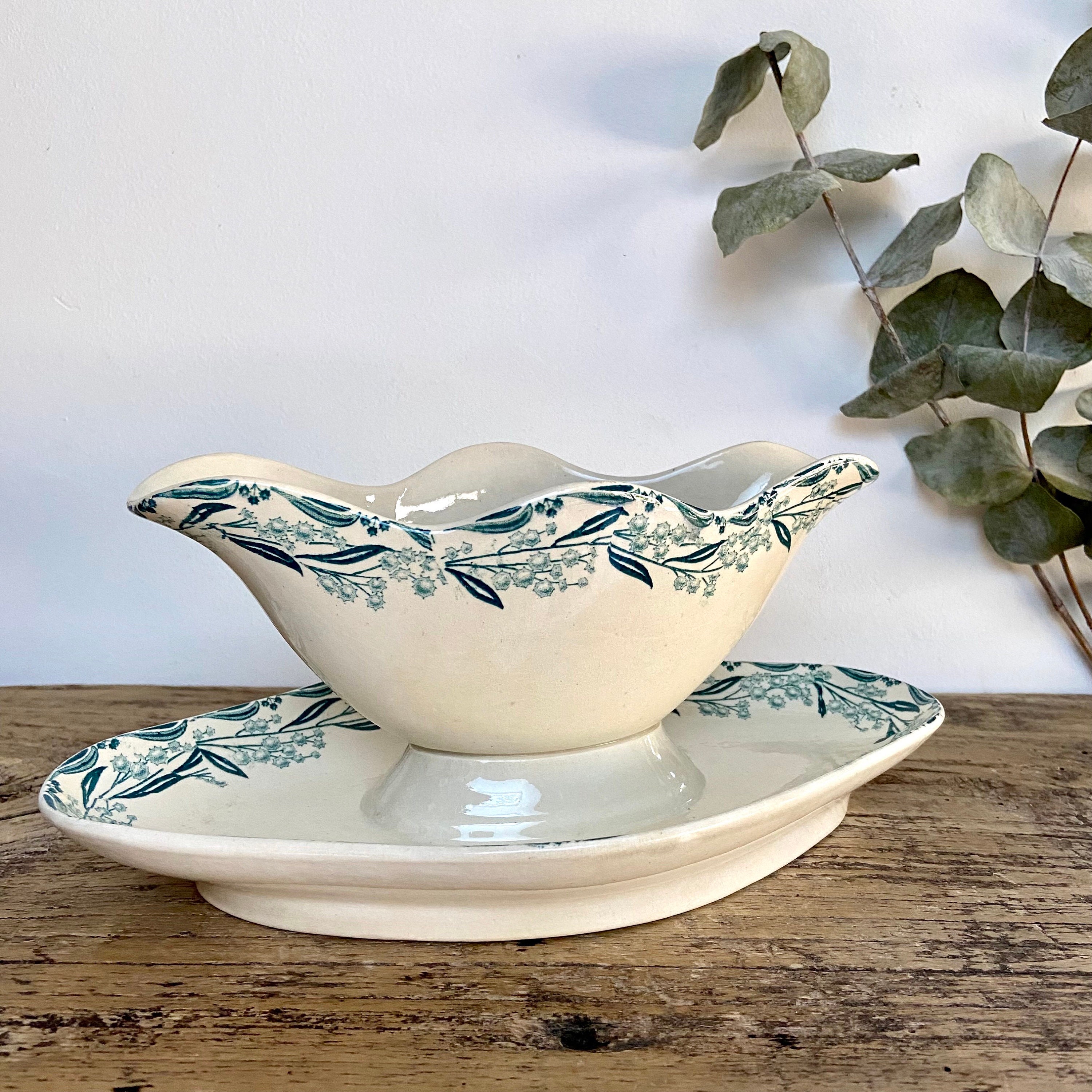 Saucière Terre de Fer Moulin Des Loups Mimosas Vintage