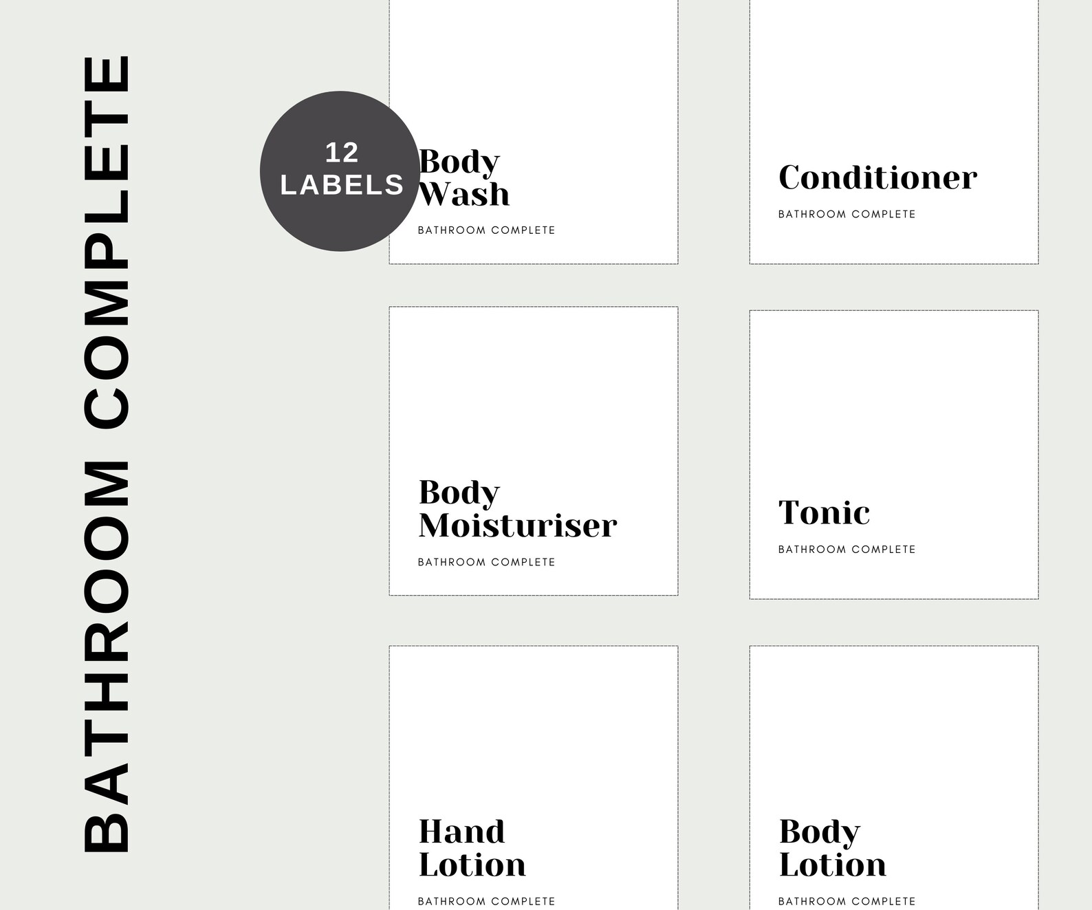 Minimalist Bathroom Labels Printable Labels Black and White Etsy