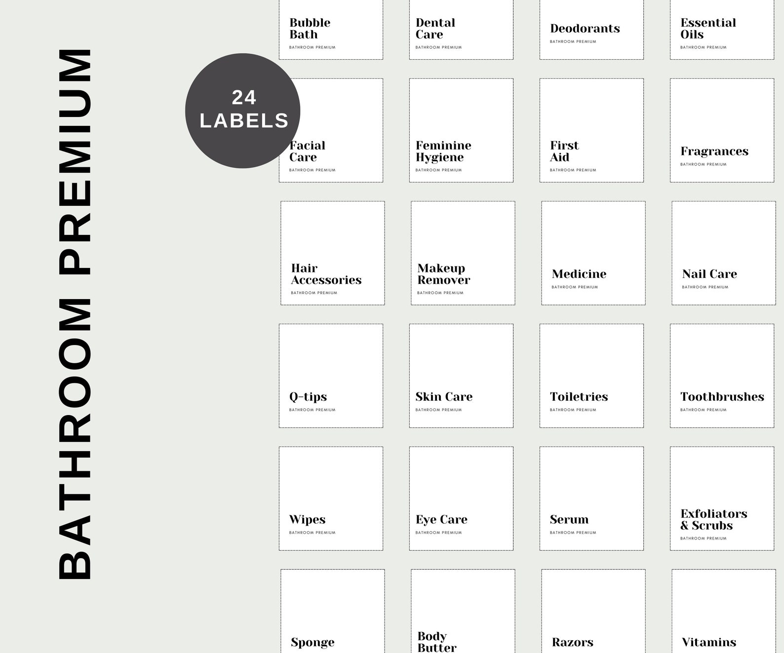 Minimalist Bathroom Labels Printable Labels Black and White Etsy
