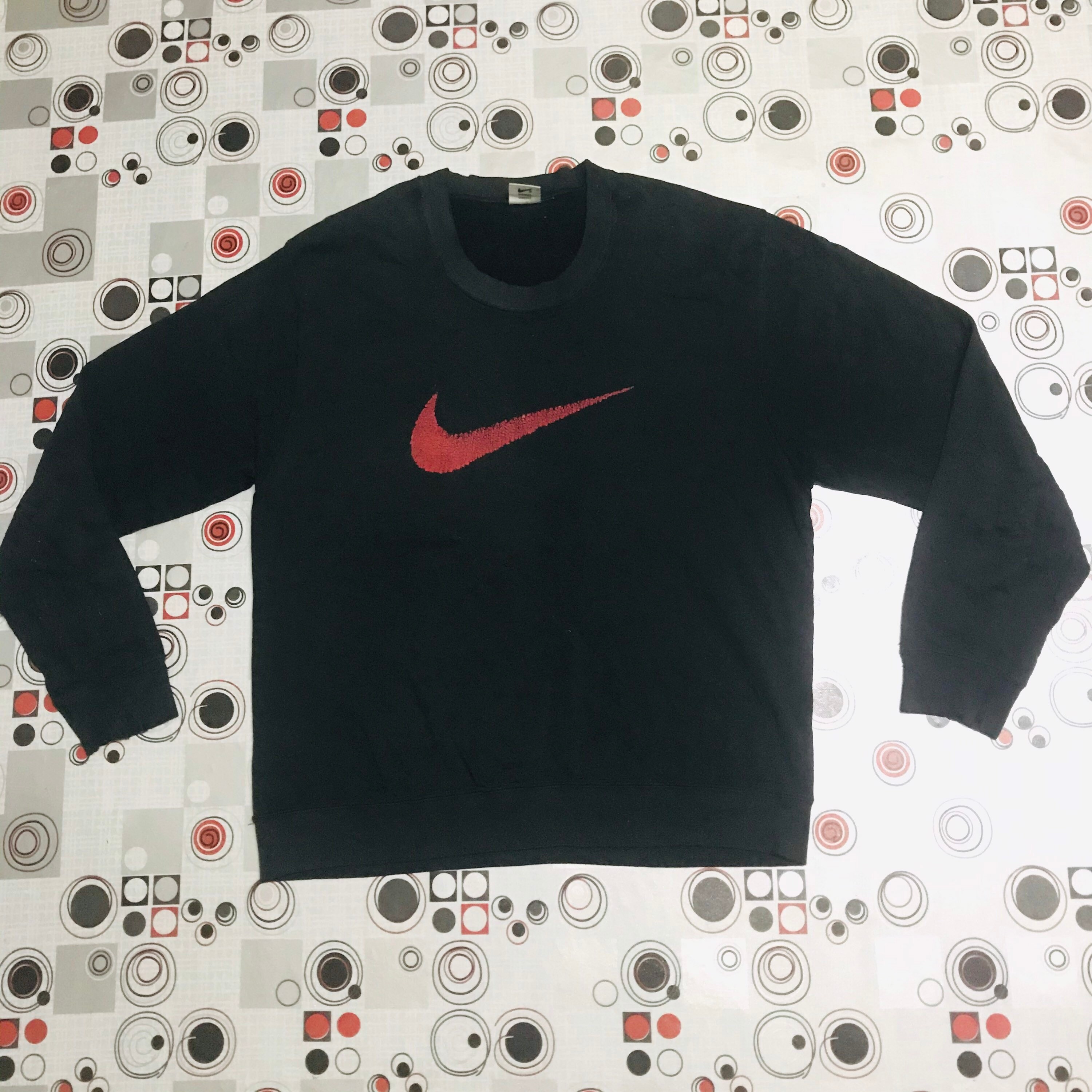 Nike logo sweatshirt, size L, men's cotton burgundy type Vintage Second Hand main image 1