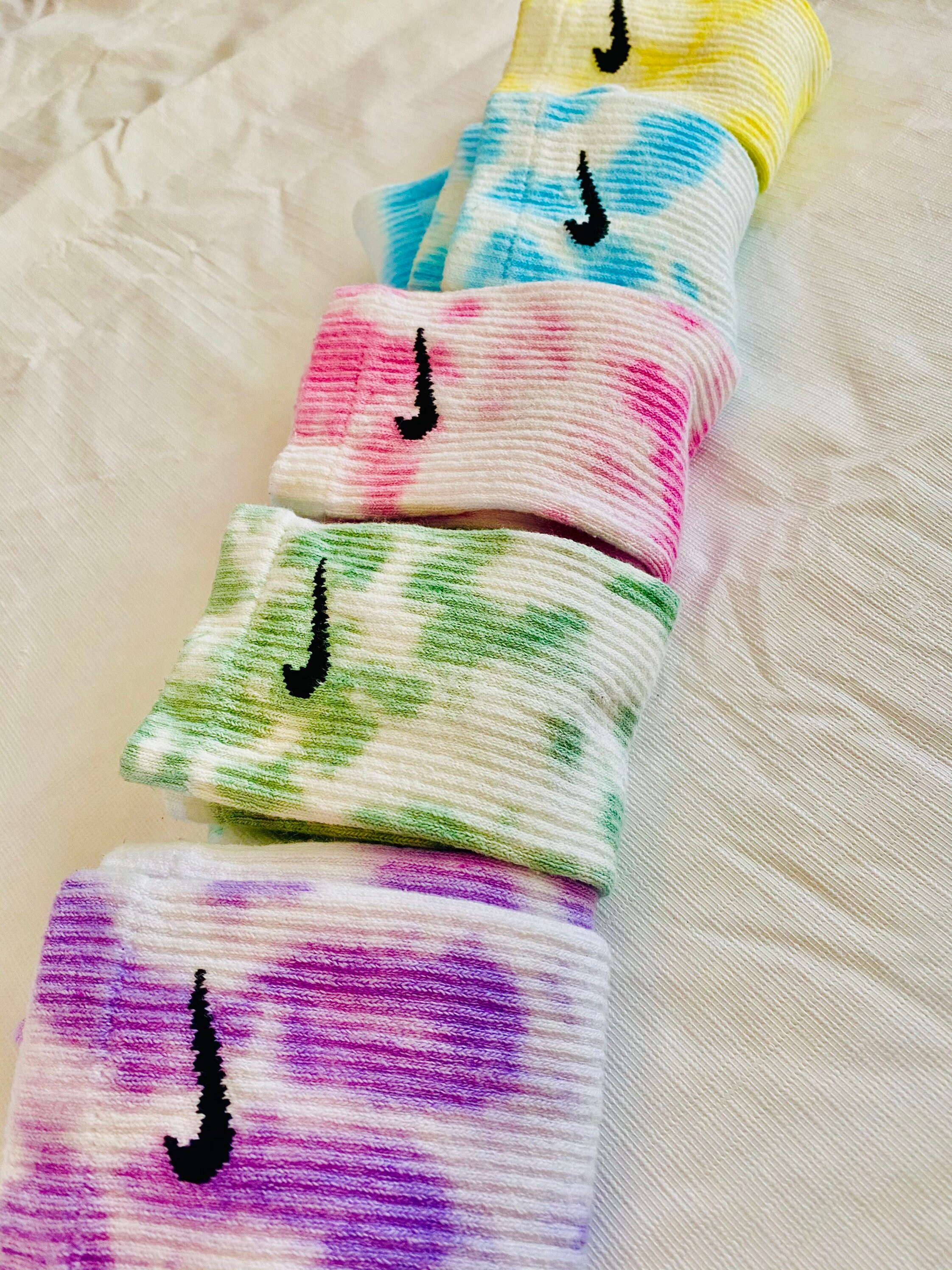 Nike socks tie dye/ cloud dye/ pastel Nike socks Etsy