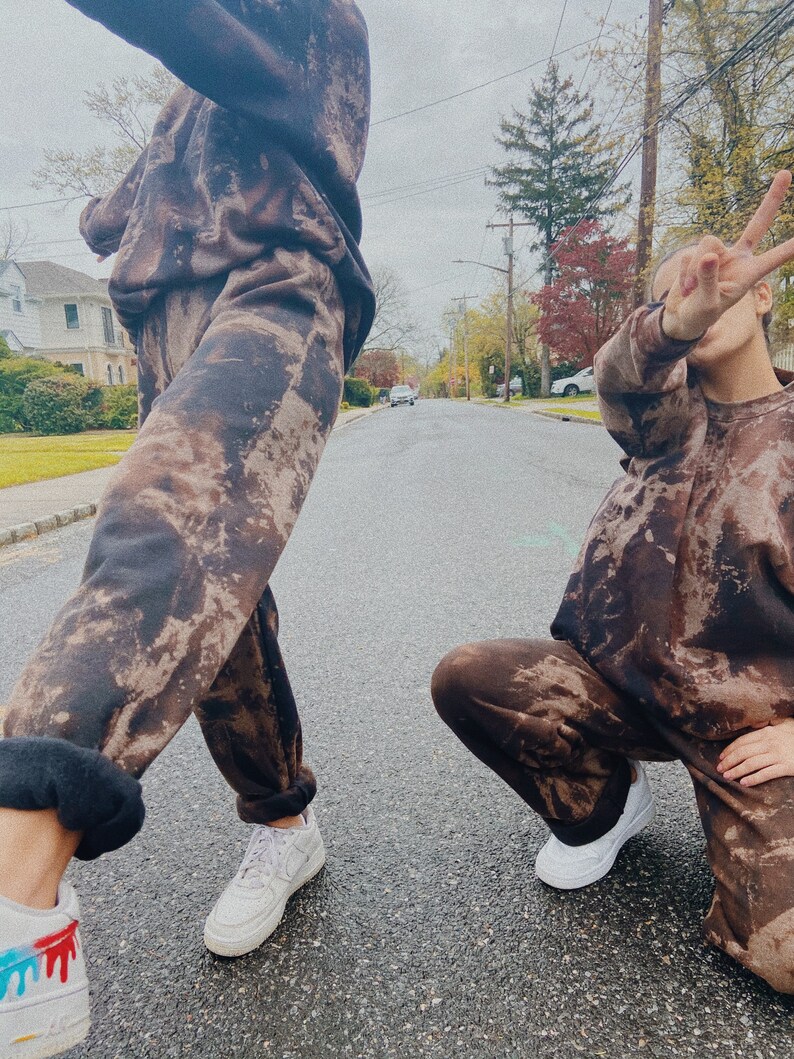 bleach tie dye sweatpants