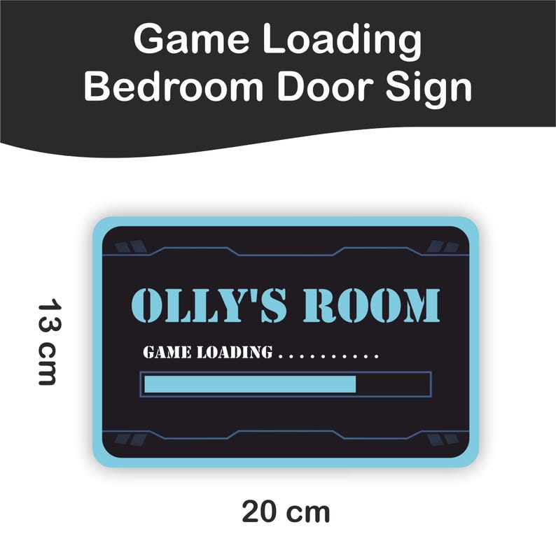 Playing Two Loading Sign Game Loading Kids Bedroom Door Sign Personalised for You - Any Name ...