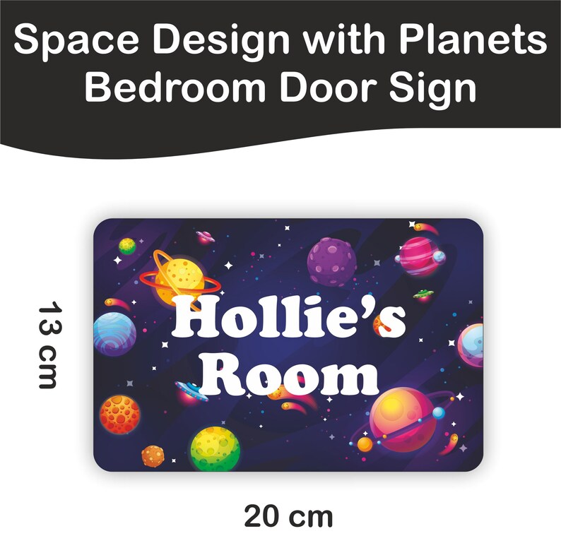 Space Design With Planets Kids Bedroom Door Sign Personalised for You ...