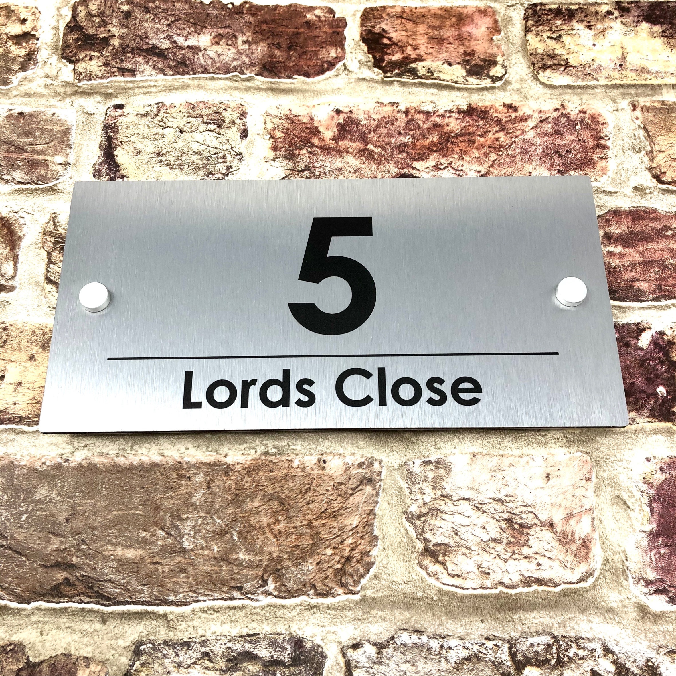 Modern and Contemporary Aluminium House Sign Available in Etsy