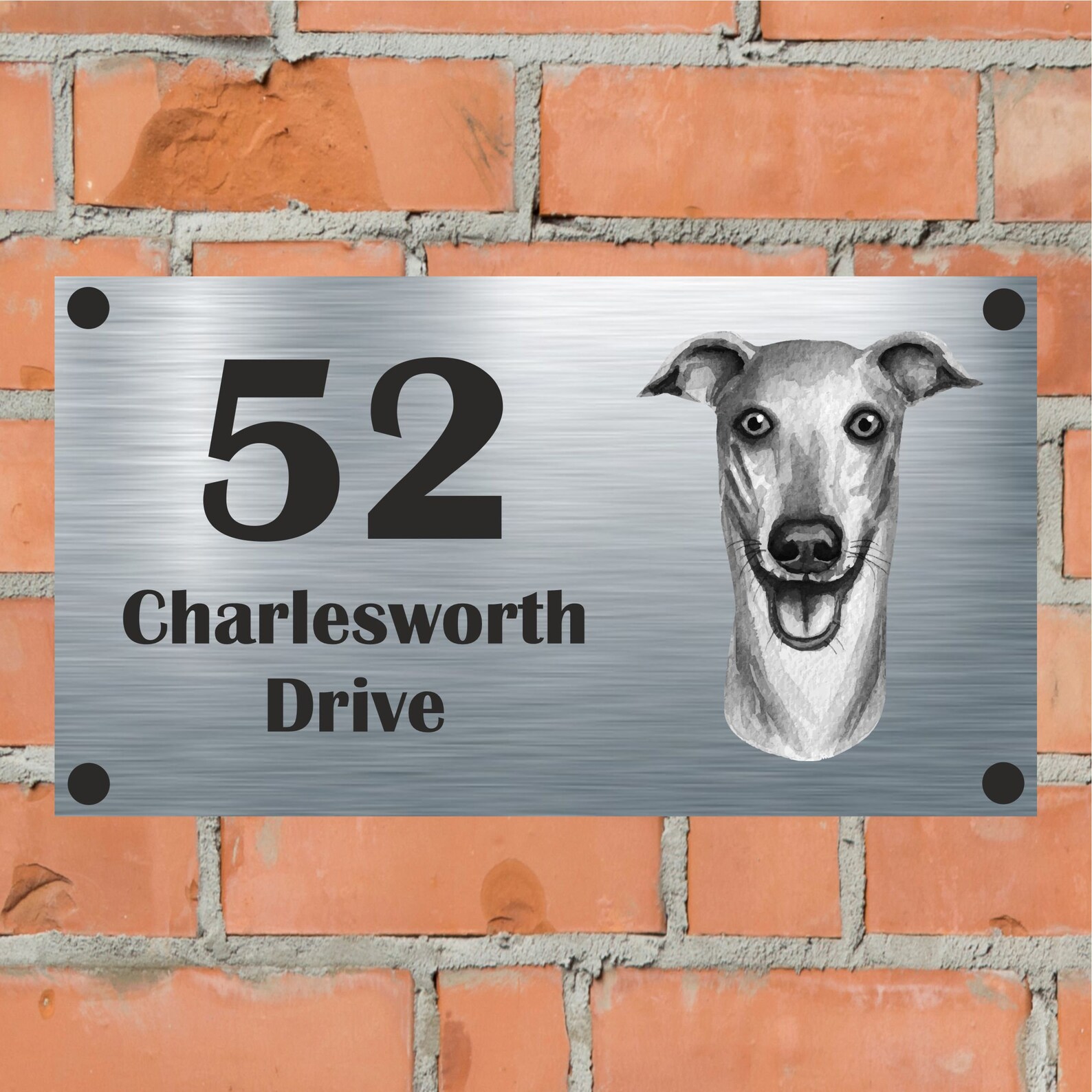 Dog Collection Greyhound Aluminium House Sign Personalised Etsy UK