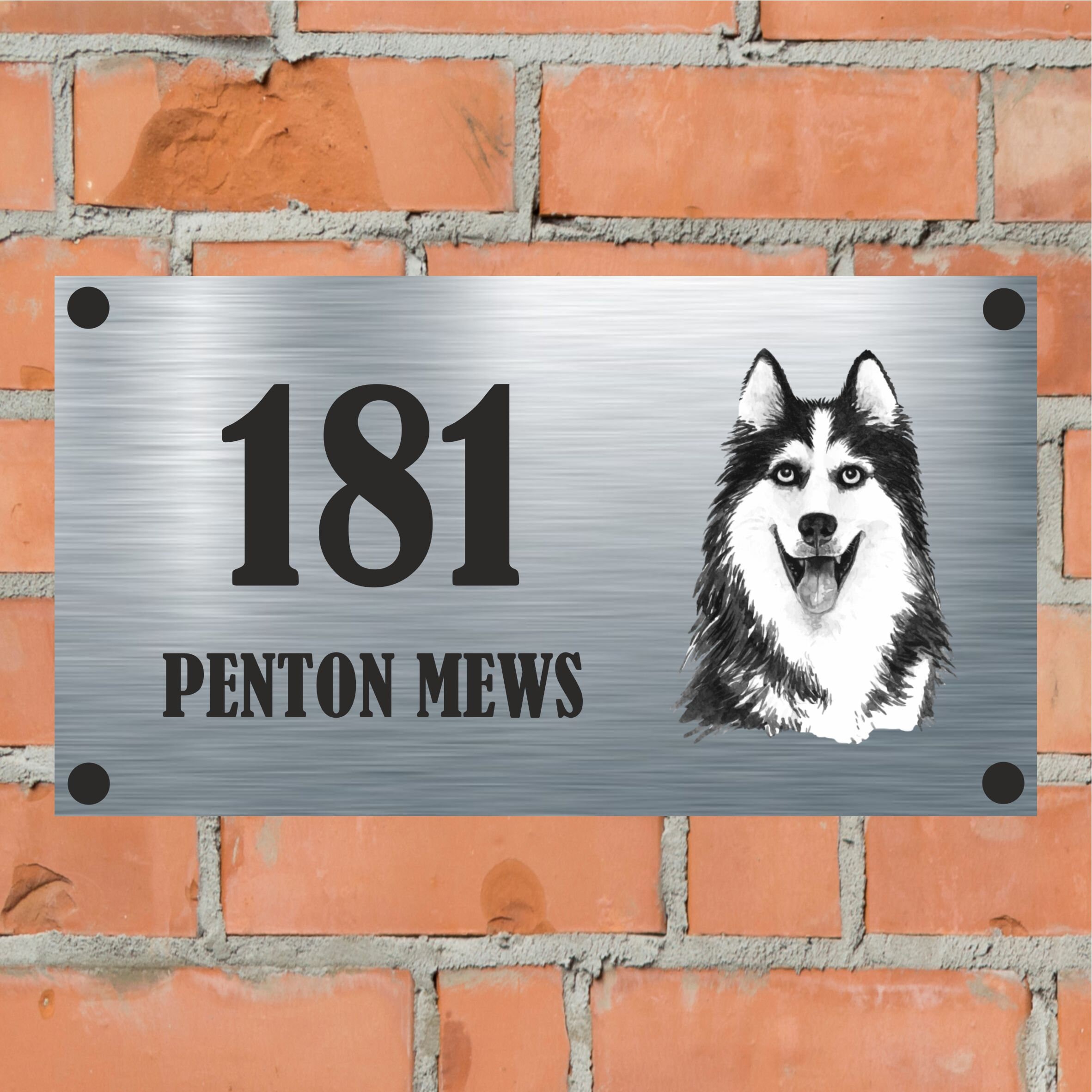 Dog Collection Siberian Husky Aluminium House Sign Etsy UK