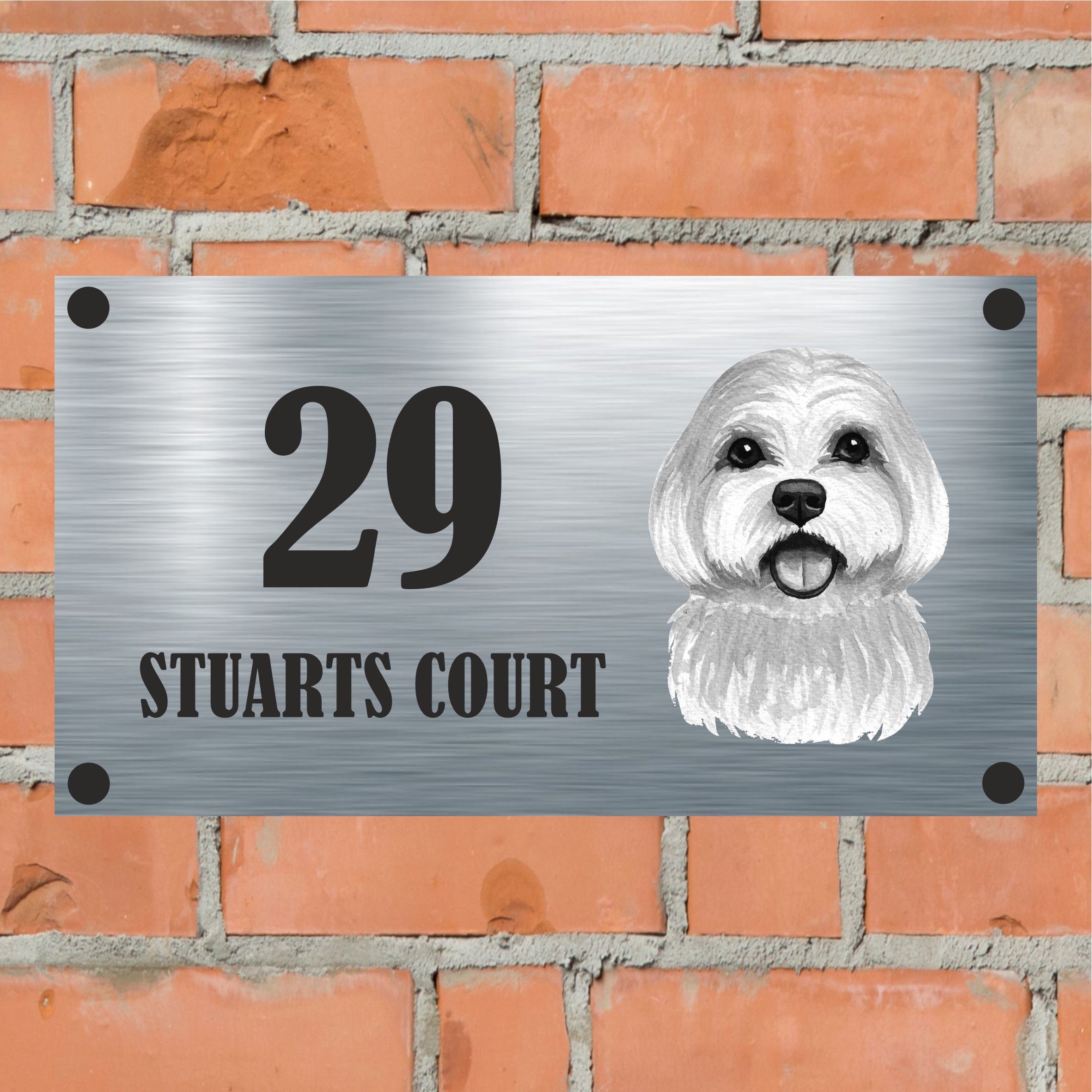 Dog Collection Maltese Aluminium House Sign Personalised Etsy UK