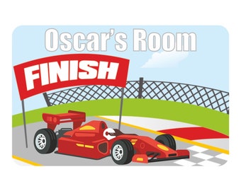Racing Car Bedroom Door Sign Personalised For You - Any Name! Door Plaque,Girls/Boys,Nursery,Decor,Kids Room,Race Car
