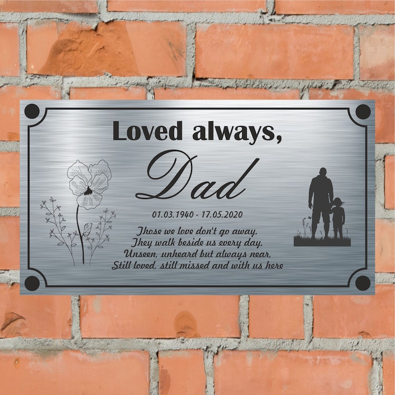 Memorial Plaque Dad Design Aluminium Sign Personalised Etsy