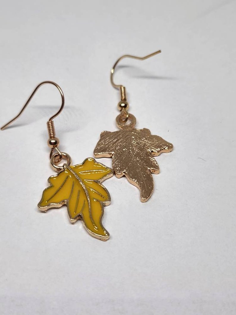 Fall Leaves Earrings, Leaf Earrings, Dangle Earrings, Autumn Jewelry, Fall Jewelry, Fall Dangle Earrings image 2