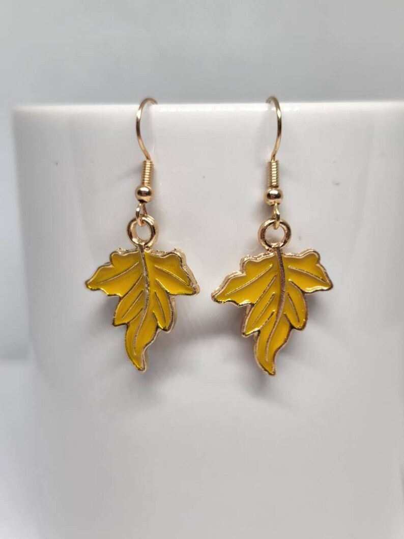 Fall Leaves Earrings, Leaf Earrings, Dangle Earrings, Autumn Jewelry, Fall Jewelry, Fall Dangle Earrings image 9
