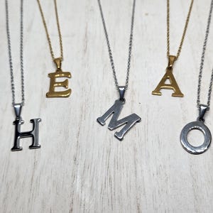 Collar con inicial personalizado, joyería de acero inoxidable, colgante con letra, joyería con inicial