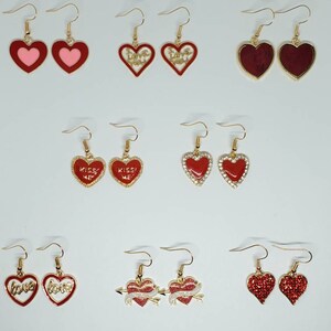 Valentine's Day Earrings, Heart Jewelry, Valentine's Day Jewelry, Valentine Earrings, Heart Earrings, Multiple Styles Available image 1
