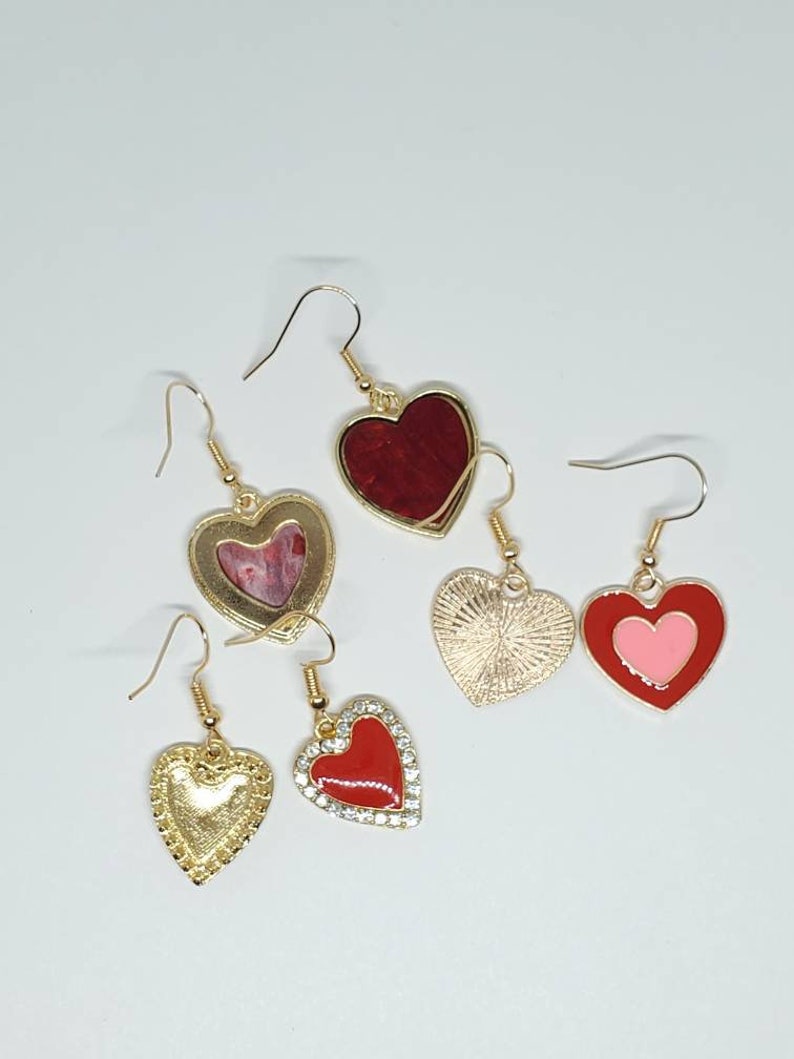 Valentine's Day Earrings, Heart Jewelry, Valentine's Day Jewelry, Valentine Earrings, Heart Earrings, Multiple Styles Available image 6