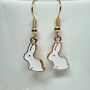 Easter Earrings, Easter Bunny, Easter Charm Dangle Earrings, Easter Jewelry image 1