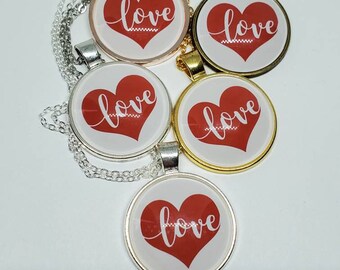 Valentines Day Jewelry, Valentine's Pendant Necklace, Valentines Jewelry, Heart Necklace, Love Necklace