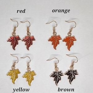 Fall Leaves Earrings, Leaf Earrings, Dangle Earrings, Autumn Jewelry, Fall Jewelry, Fall Dangle Earrings image 5