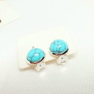 Clip On Turquoise Earrings image 1