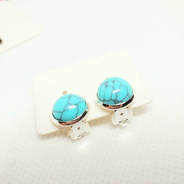 Clip On Turquoise Earrings