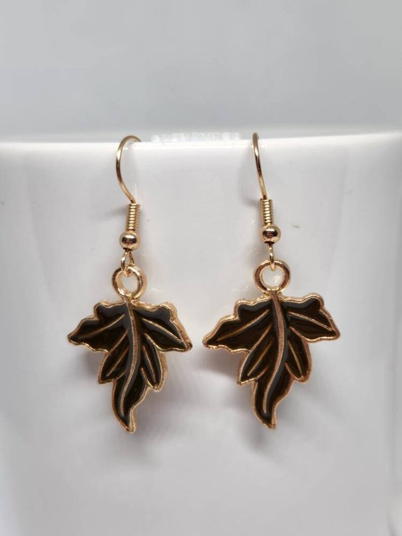 Fall Leaves Earrings, Leaf Earrings, Dangle Earrings, Autumn Jewelry, Fall Jewelry, Fall Dangle Earrings image 6