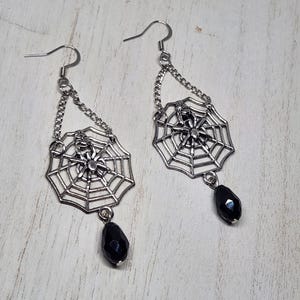 Spider Web Earrings, Spider Earrings, Halloween Jewelry, Halloween Earrings, Spider Jewelry, Spider Web Jewelry,  goth earrings
