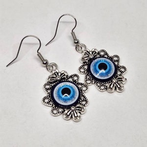 Evil Eye Earrings, Dangle Earrings, Evil eye jewelry image 4