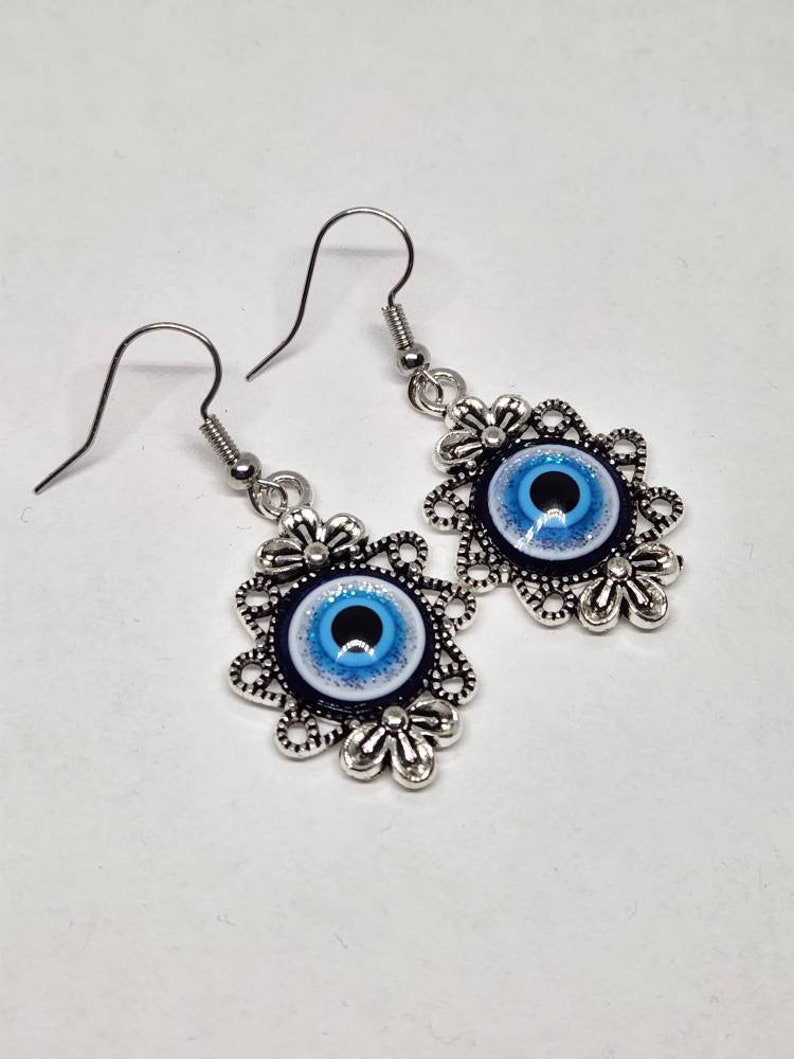 Evil Eye Earrings, Dangle Earrings, Evil eye jewelry image 4