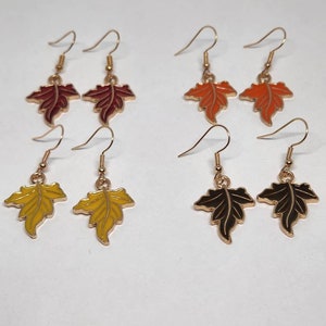 Fall Leaves Earrings, Leaf Earrings, Dangle Earrings, Autumn Jewelry, Fall Jewelry, Fall Dangle Earrings image 4