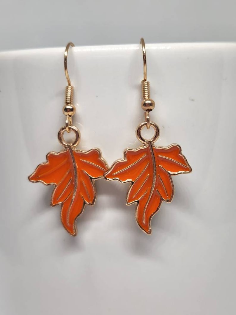 Fall Leaves Earrings, Leaf Earrings, Dangle Earrings, Autumn Jewelry, Fall Jewelry, Fall Dangle Earrings image 8