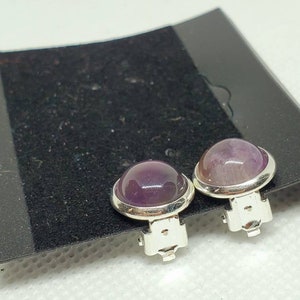 Clip On Amethyst Earrings image 2