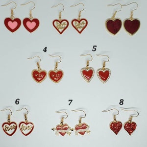 Valentine's Day Earrings, Heart Jewelry, Valentine's Day Jewelry, Valentine Earrings, Heart Earrings, Multiple Styles Available image 10