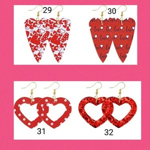 Valentine's Day Earrings, Heart Jewelry, Valentine's Day Jewelry, Valentine Earrings, Multiple Styles Available image 4