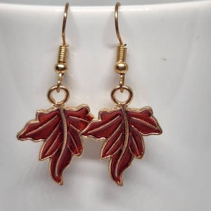 Fall Leaves Earrings, Leaf Earrings, Dangle Earrings, Autumn Jewelry, Fall Jewelry, Fall Dangle Earrings image 7