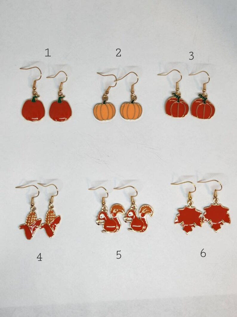 Thanksgiving Earrings, Dangle and drop Earrings, Turkey Earrings, Thanksgiving Jewelry, Fall Earrings, Autumn Jewelry image 5