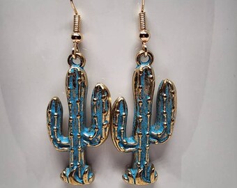 Cinco de Mayo Earrings, Catcus Earrings, Cactus Jewelry,  Tropical Earrings